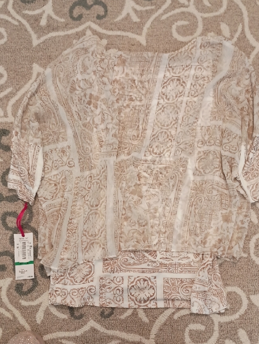 Ruby Rd. Cream and Tan Tunic - Picture 5 of 5